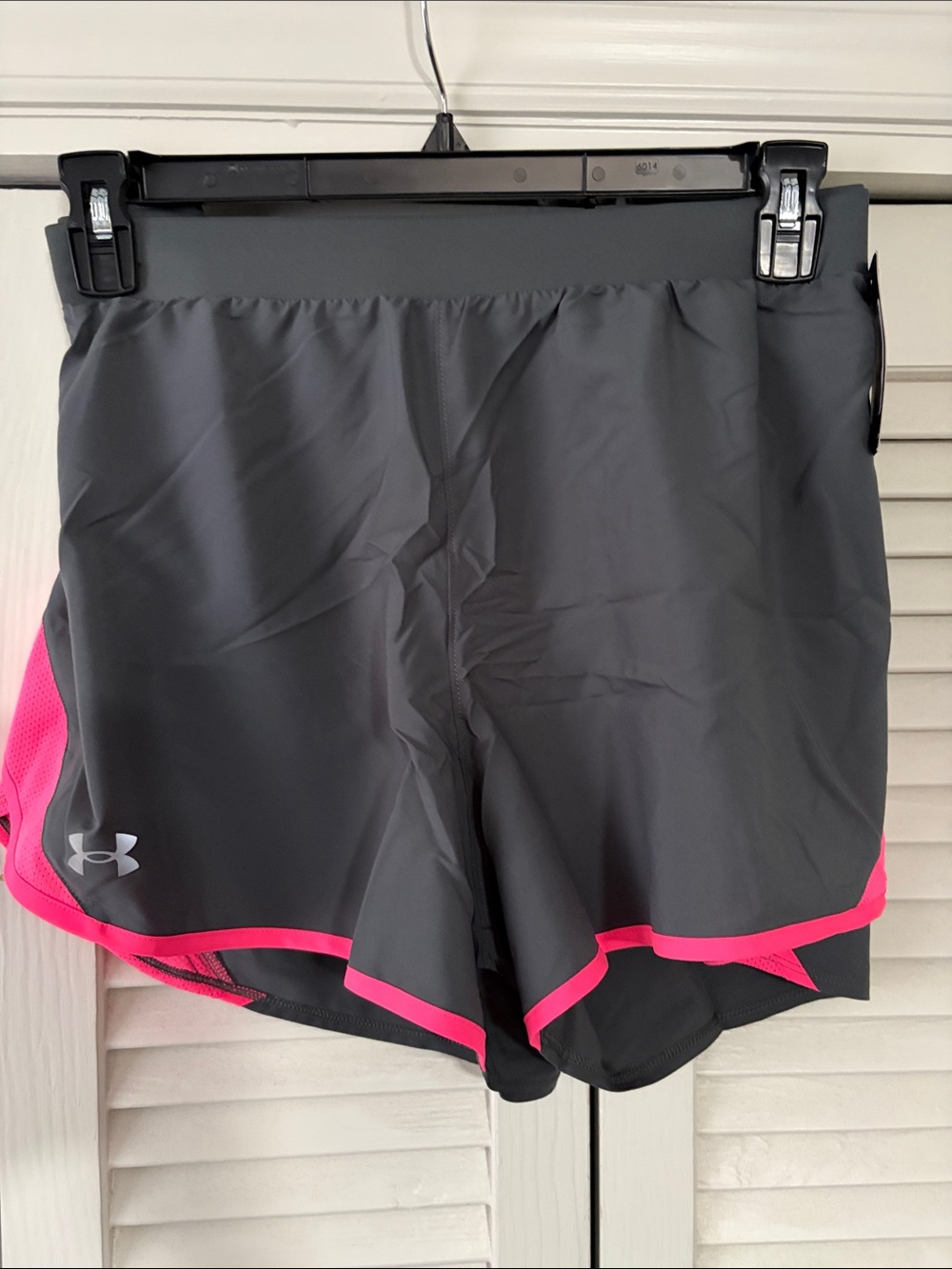 Under Armour Gray Women's Athletic Shorts with Pink Trim